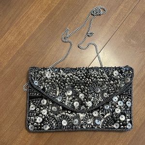 Embroidery bag with shoulder strap